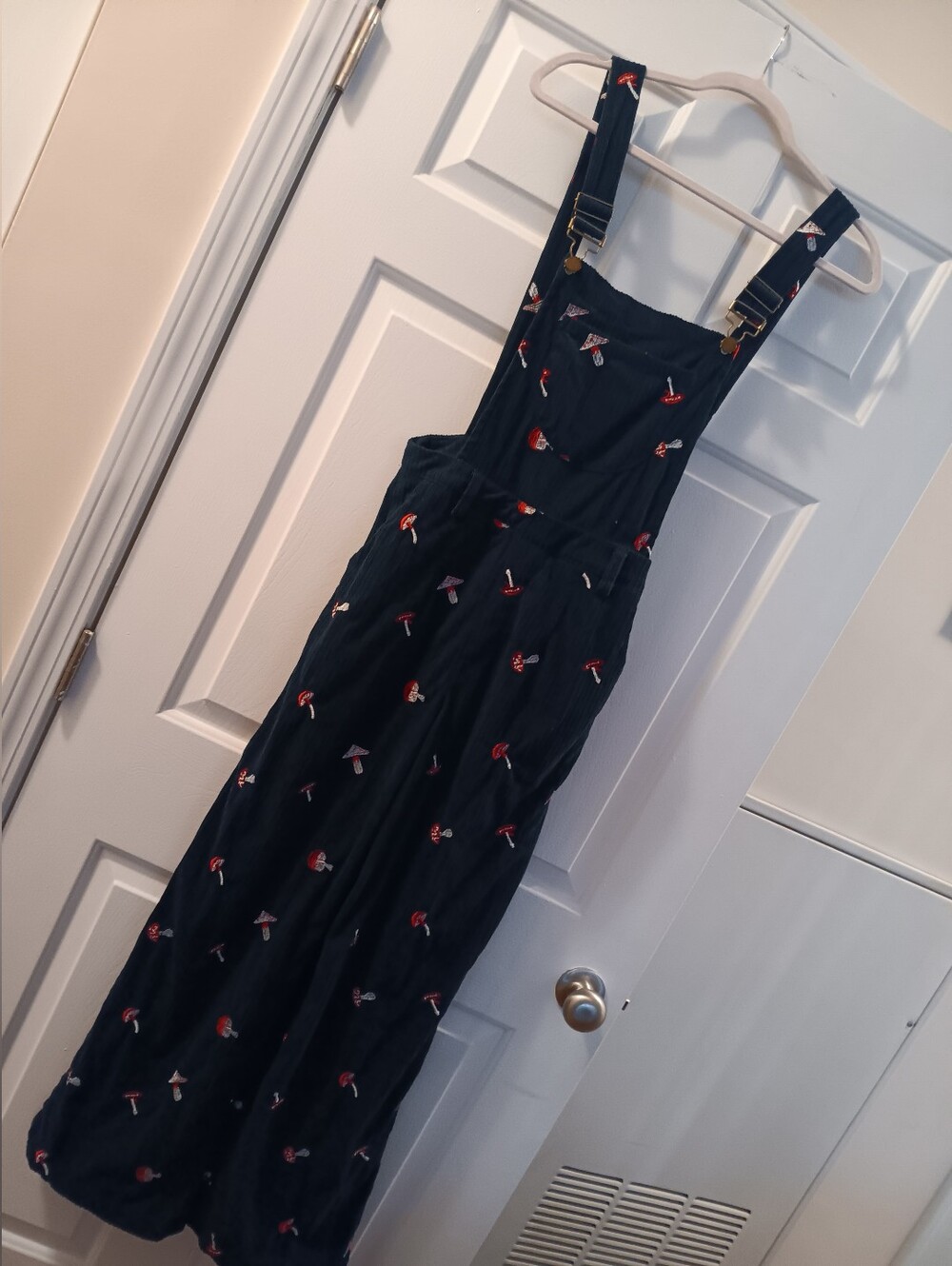Mushroom Navy Blue Overalls